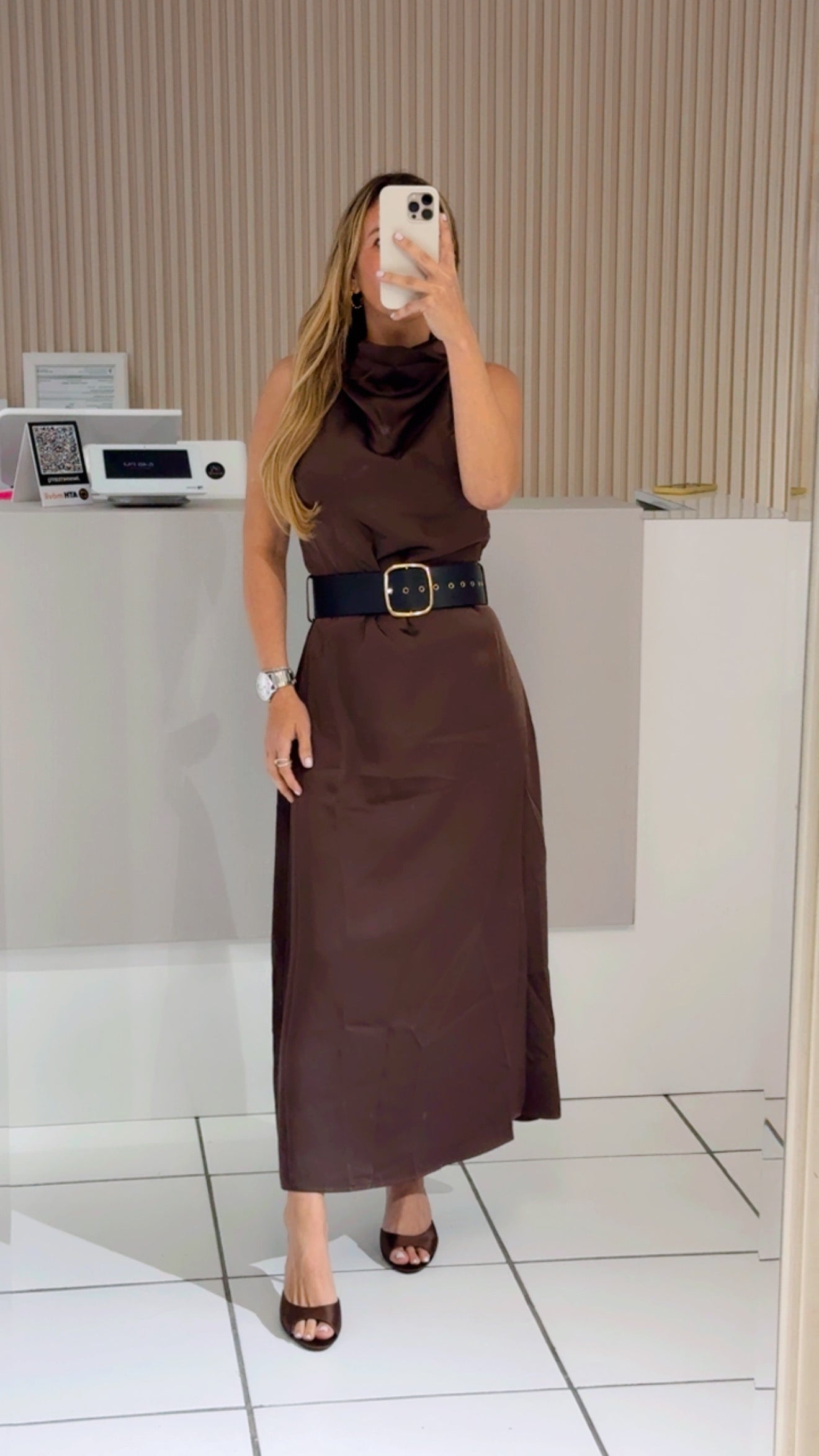 Narella brown dress