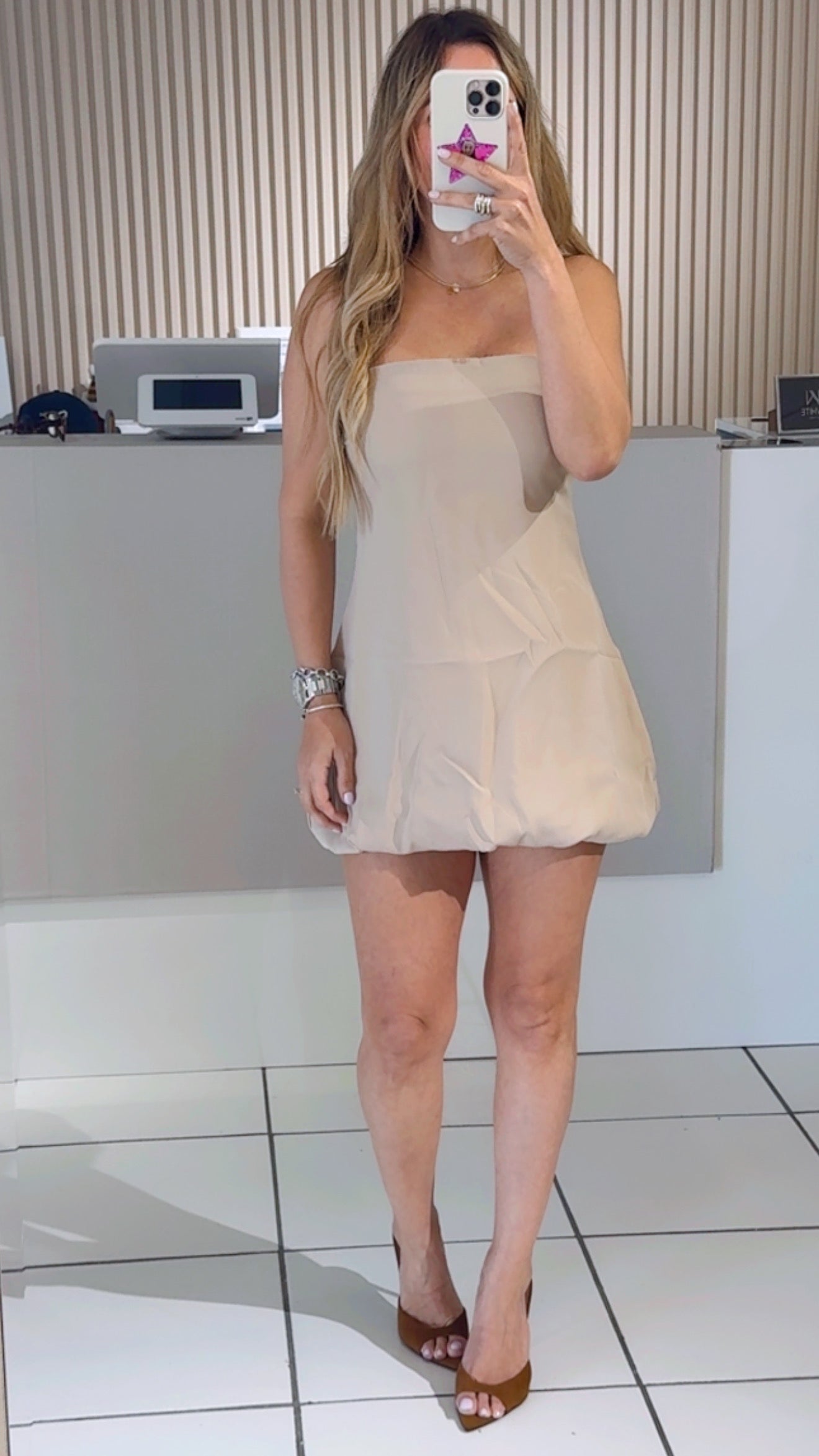 Loli Taupe Bubble Dress