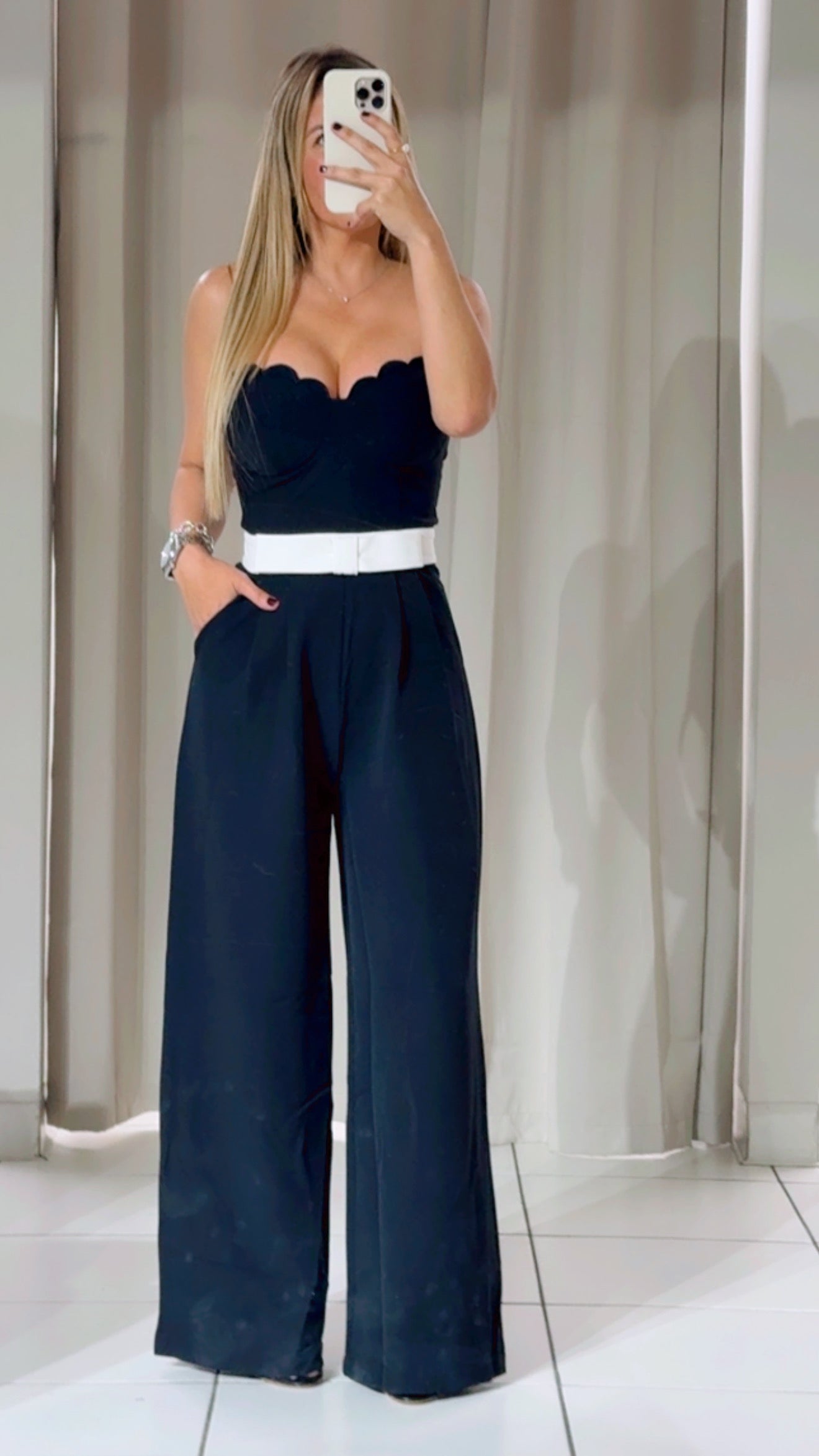 Lacer cut black jumpsuit