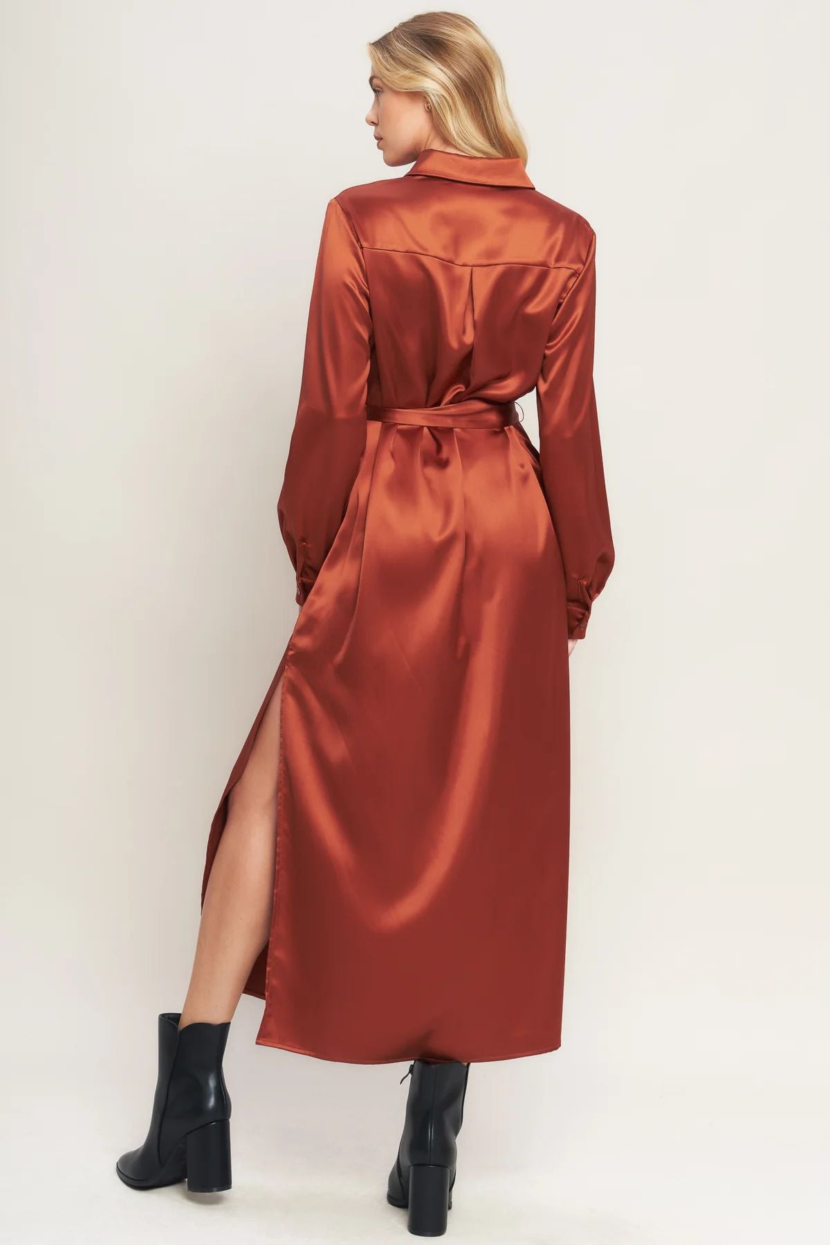 Rust midi dress