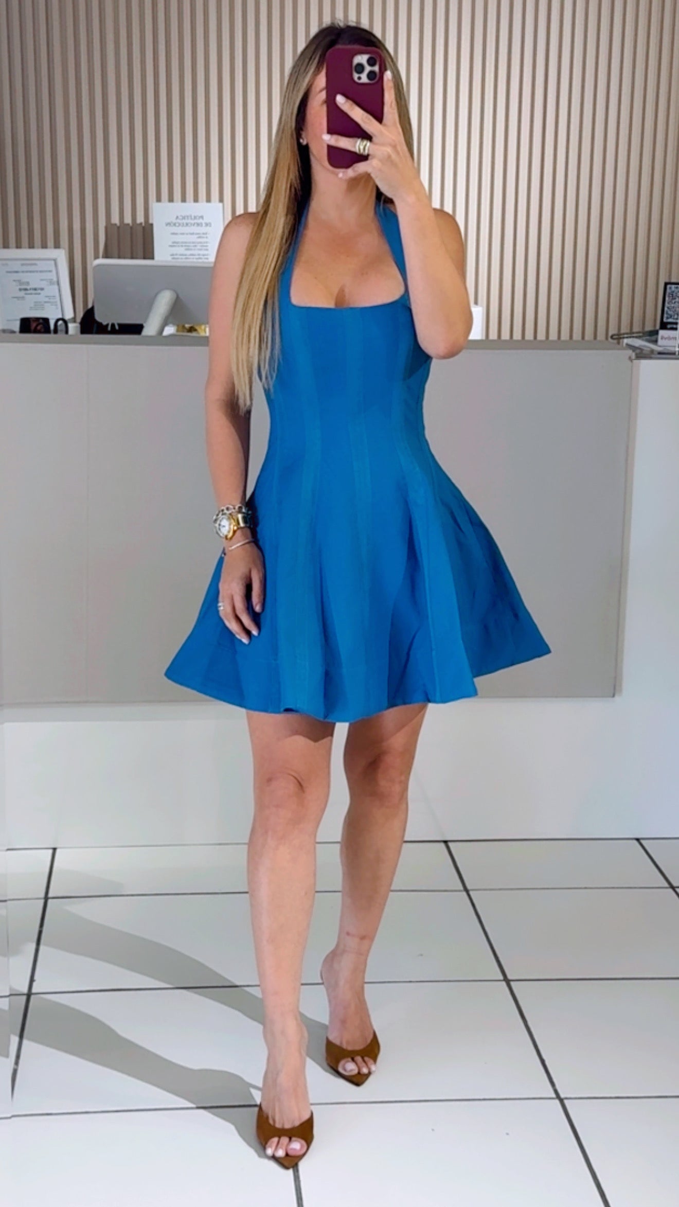 Modern Chic Blue Cocktail Dress