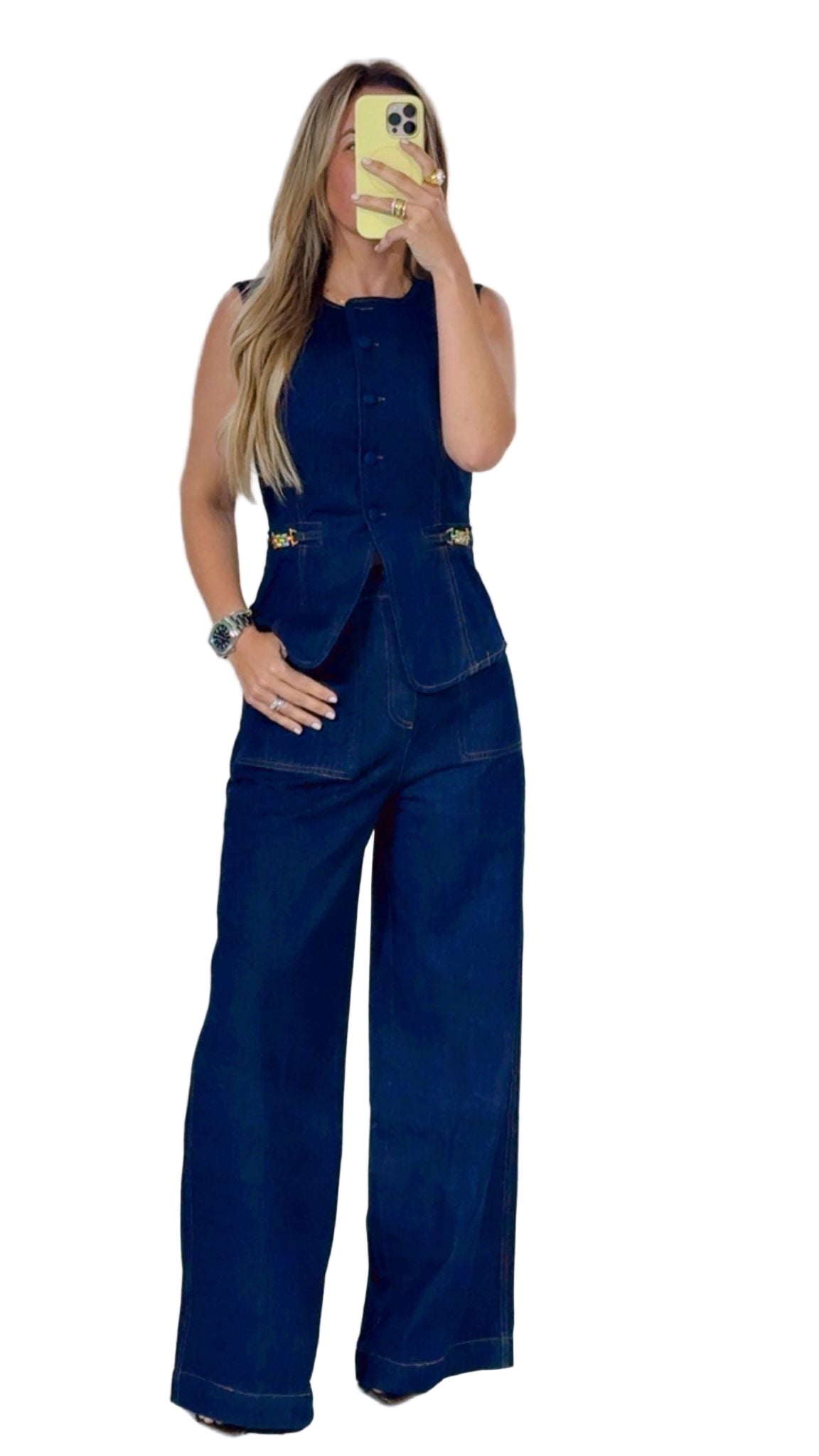 Denim With Gold Details