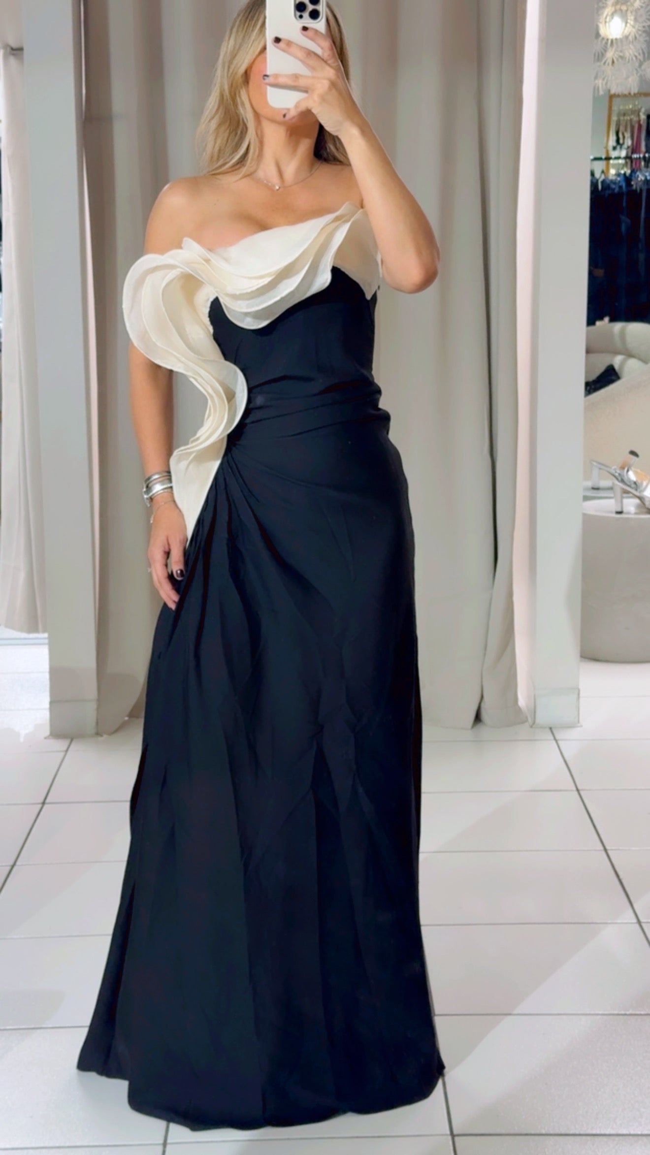 Elfie black strapless dress