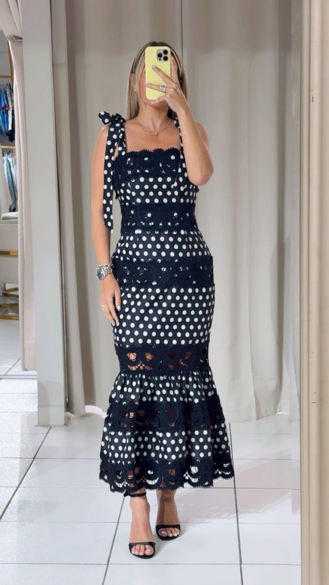 Polka dot midi dress