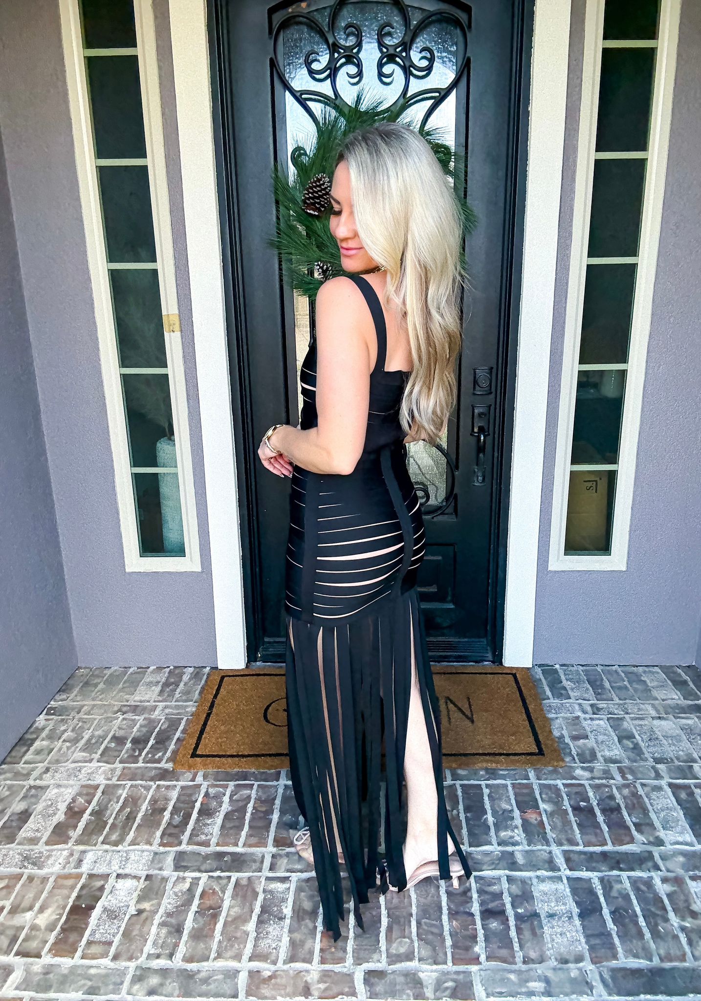 Fringe Black Dress