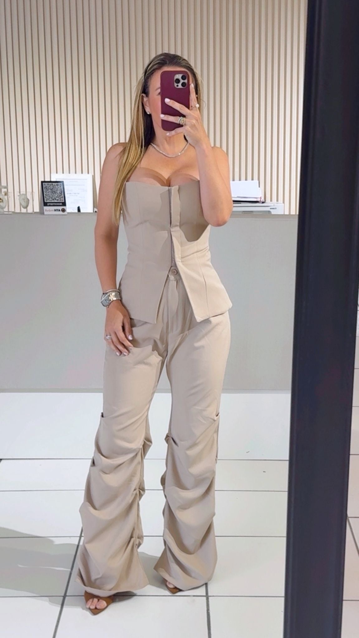 Jasmine Taupe Pants Set