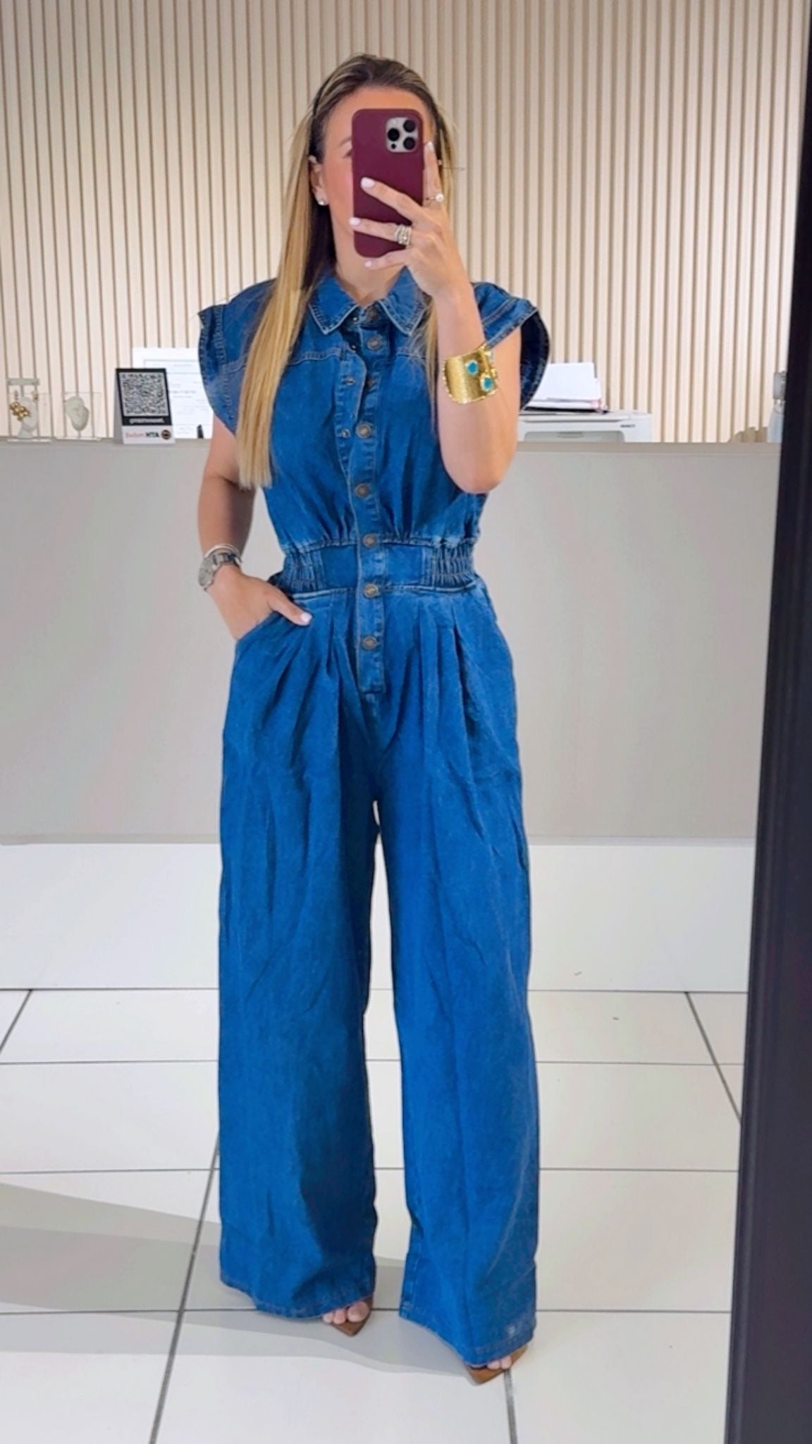 Washed Denim Jumpsuit