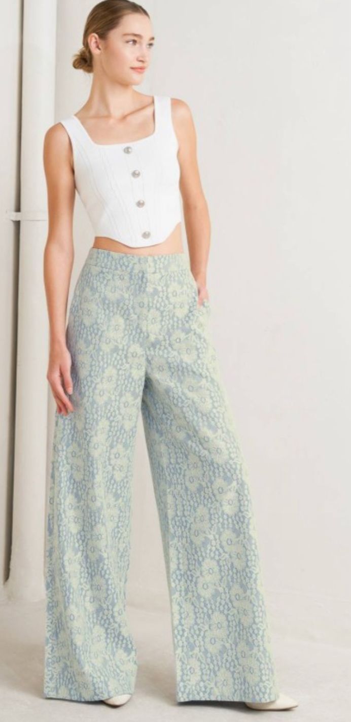 Blue and Butter Flower Pants