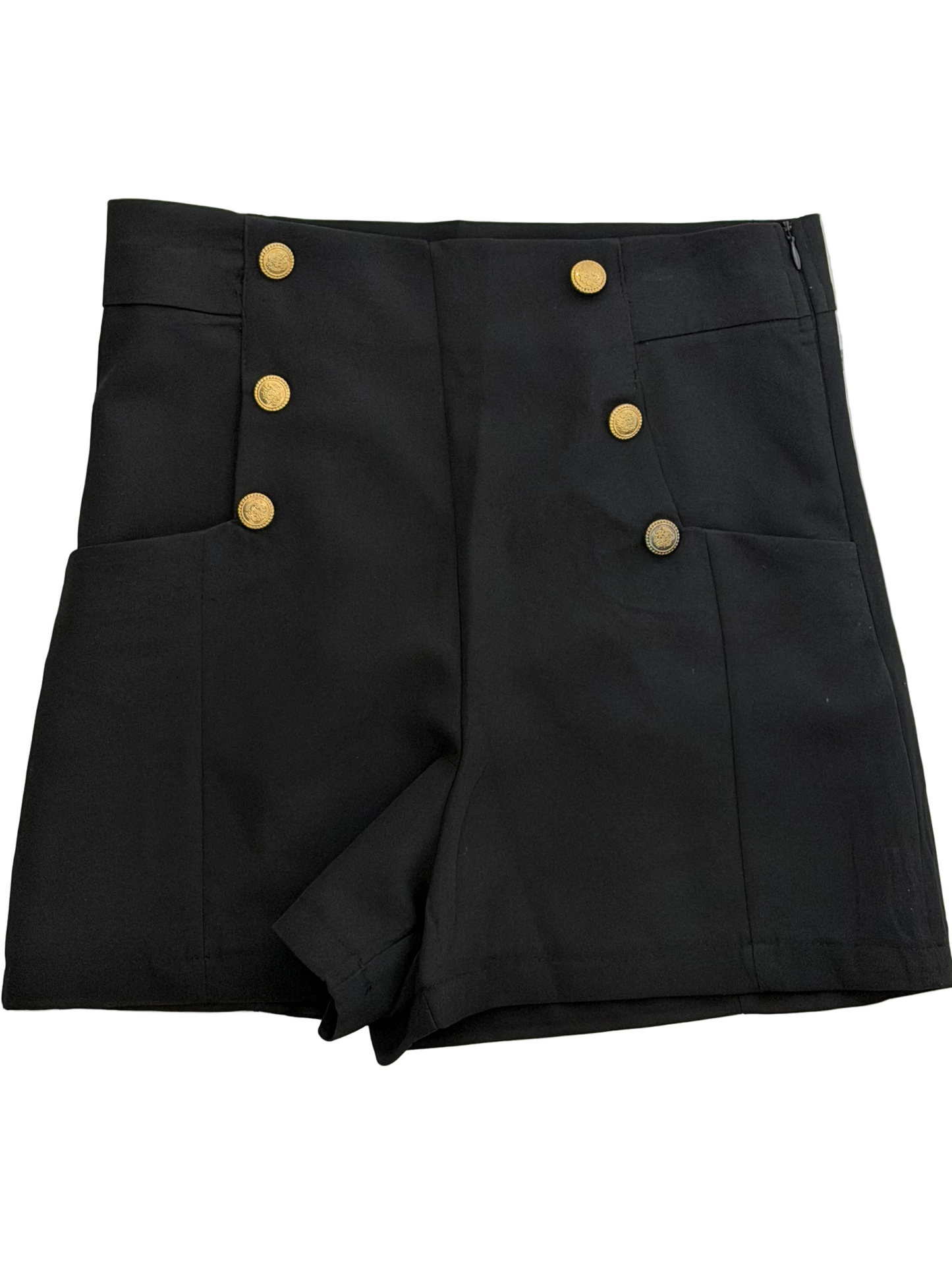Black Button Gold Short