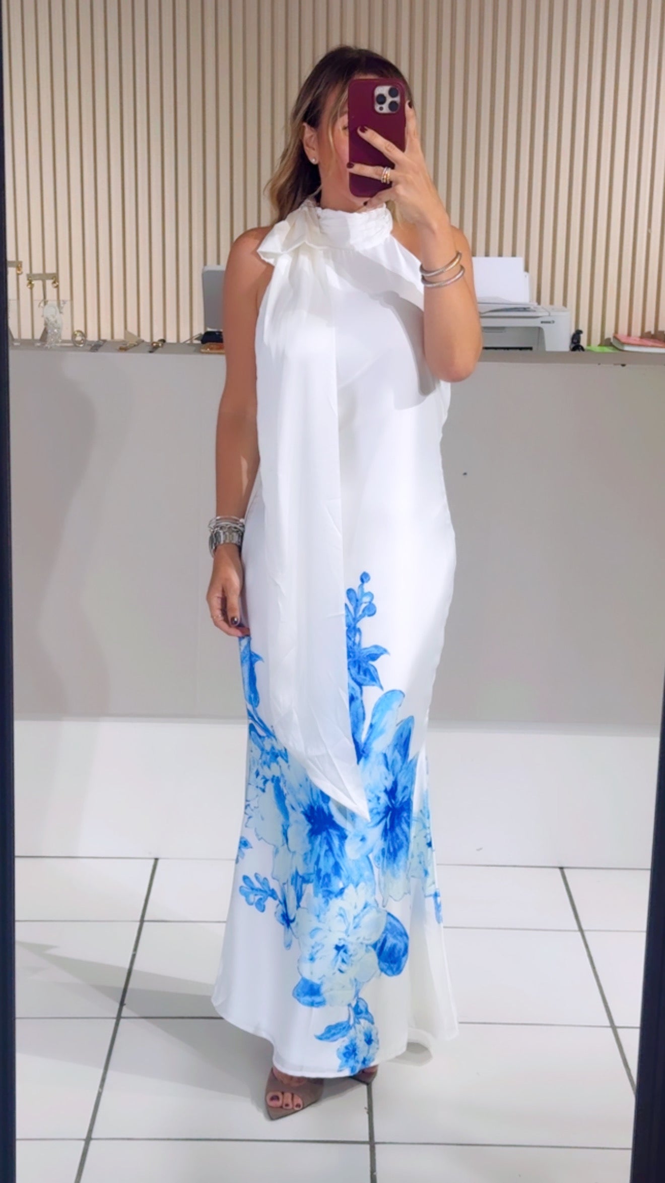 Maxi halter white dress