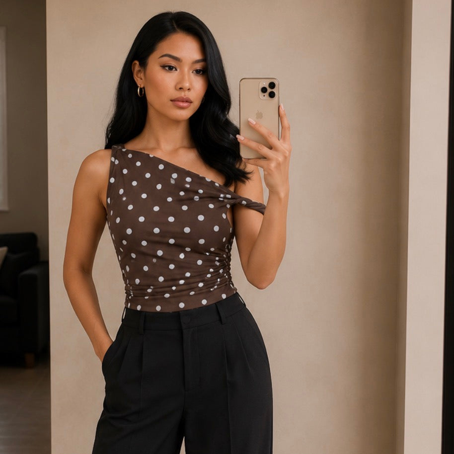 Chocolate off shoulder top