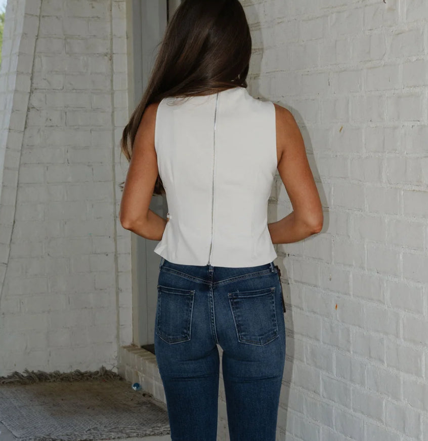 High neck natural top