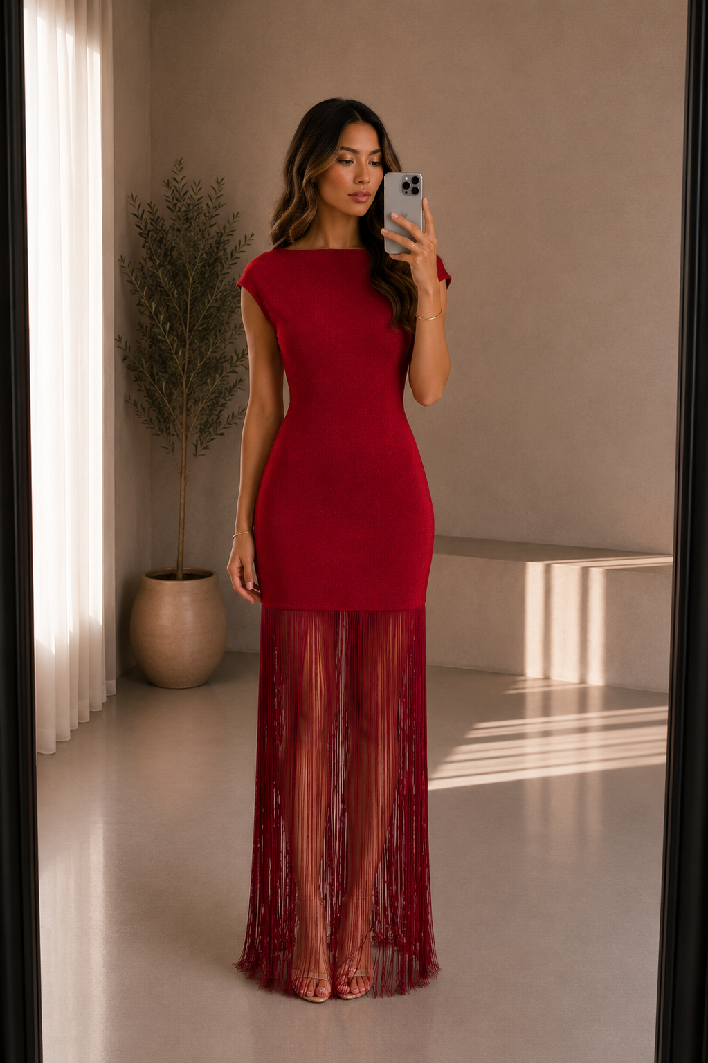 Merlot fringe dress