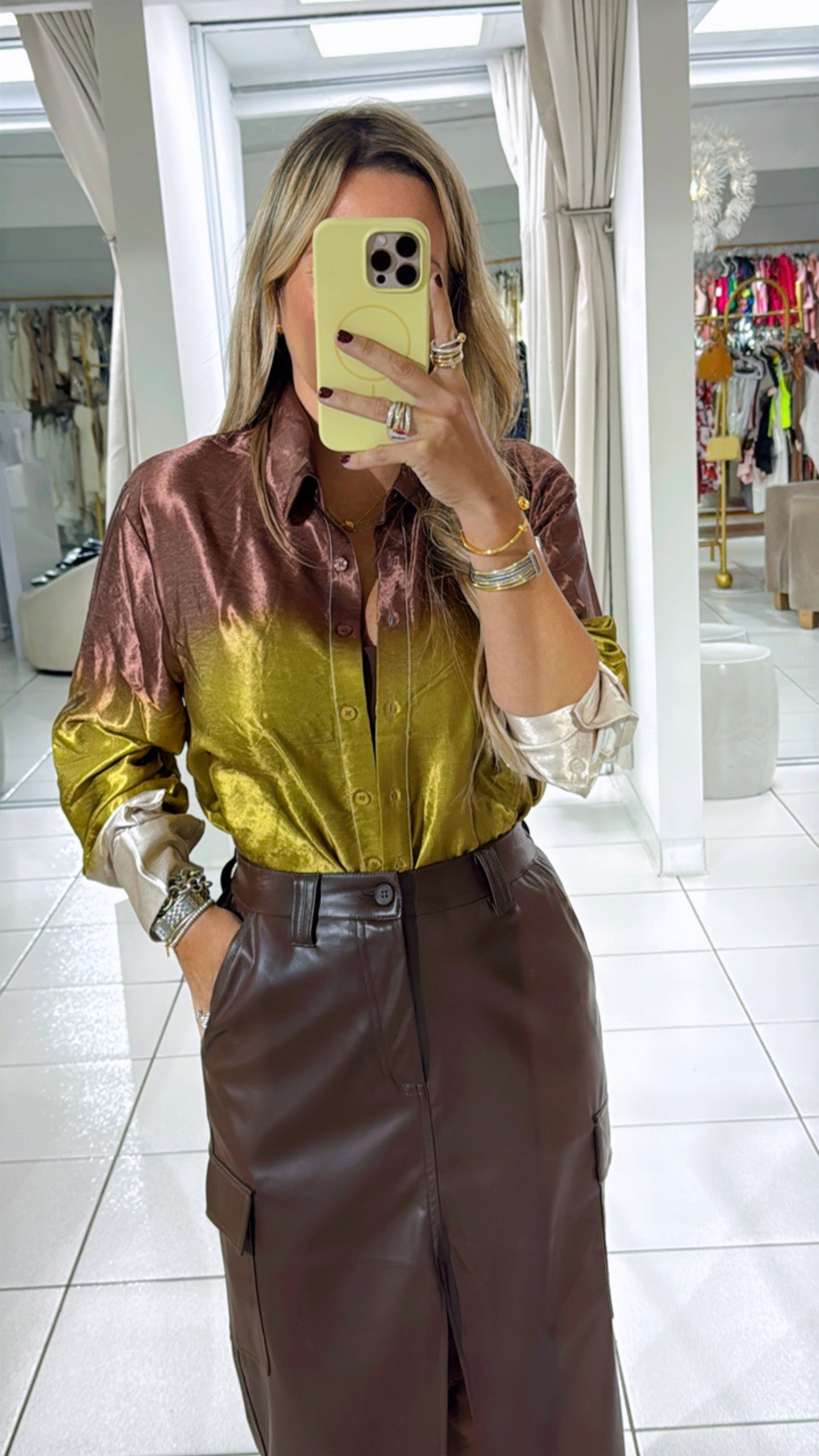 Satin ombre top