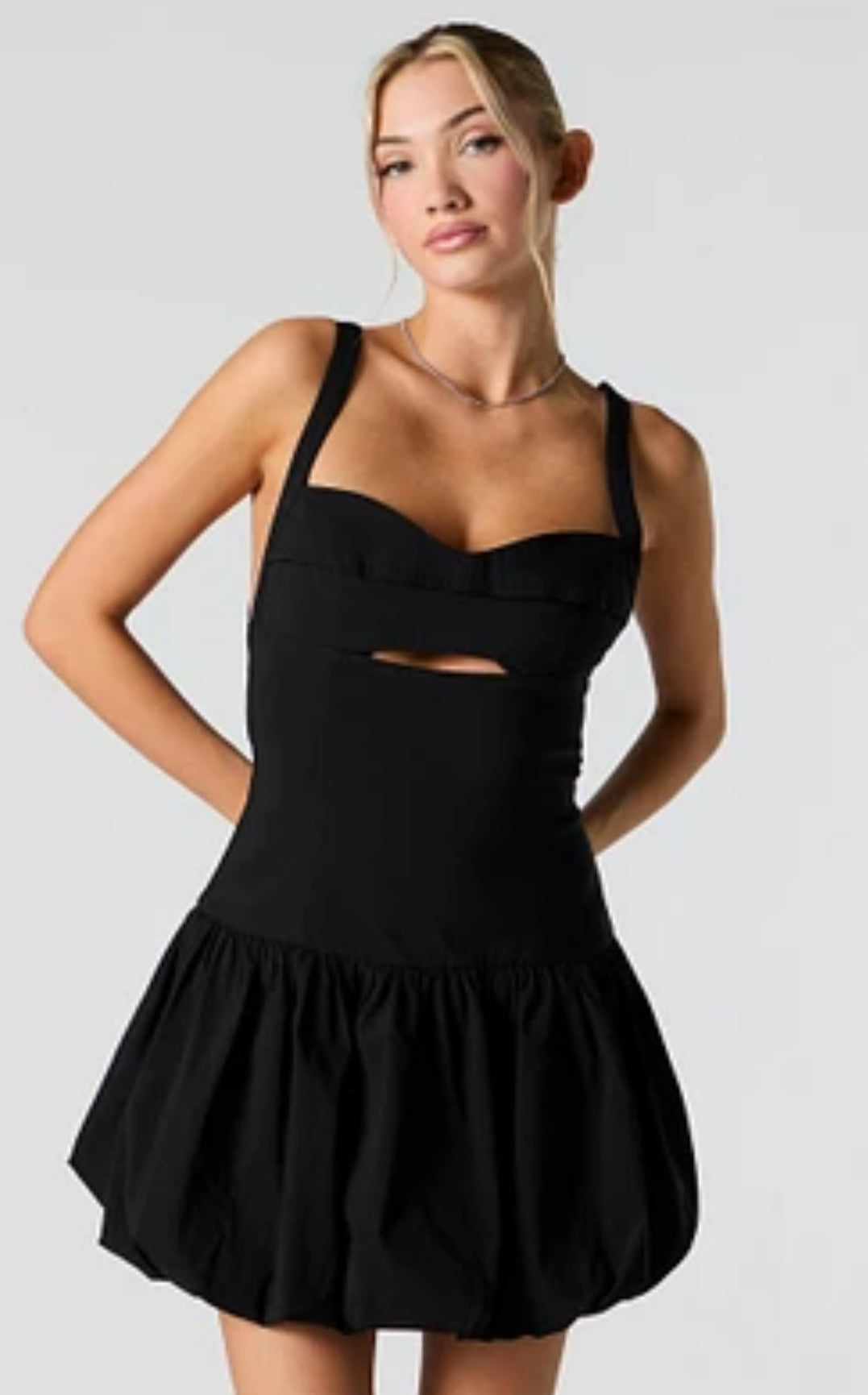 Black front cutout dress
