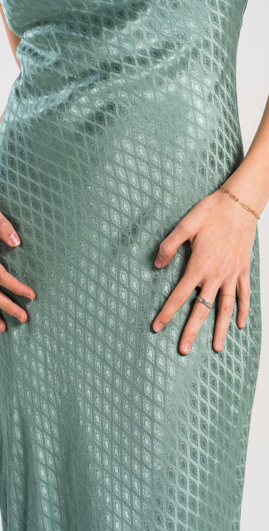 Satin Sage straight dress
