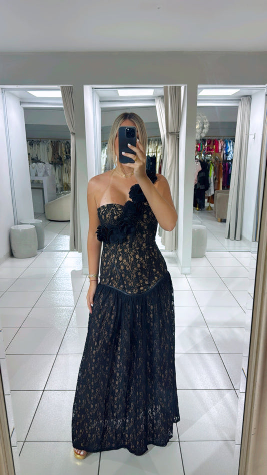 Black flower dress