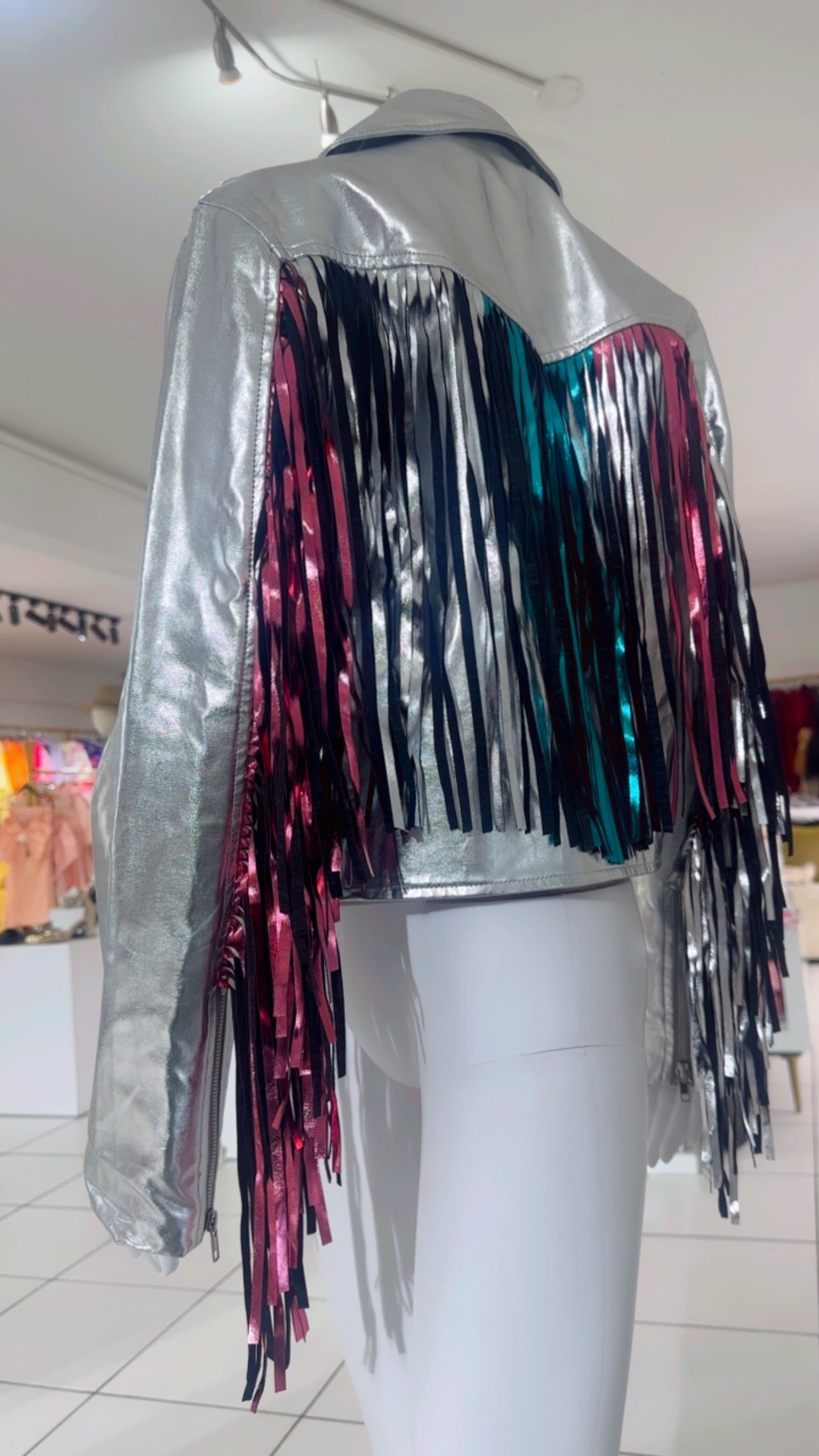 Silver jacket fringe