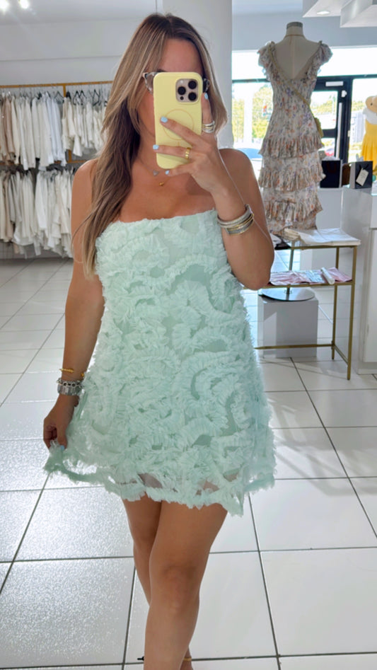 Sage curly dress