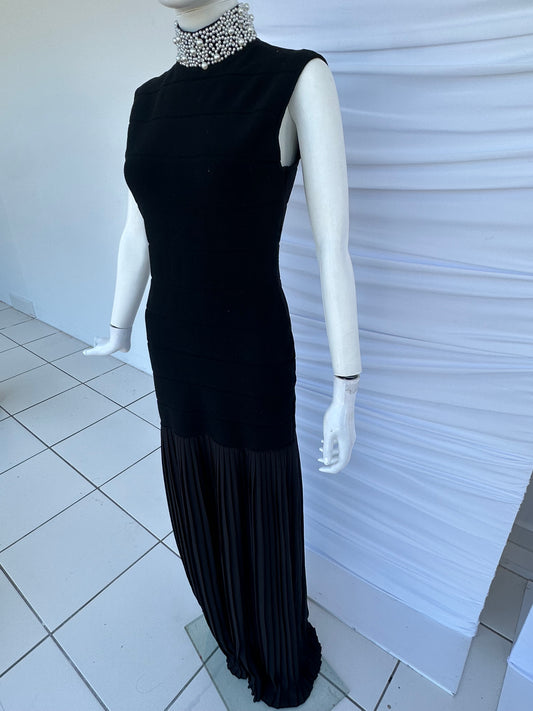 Pearl black maxi dress