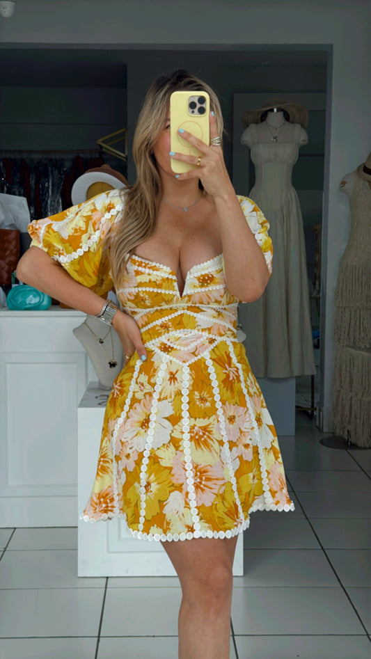 Yellow flowers dress