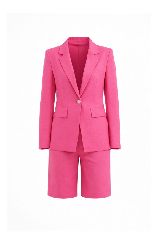 PINK Woven Blazer And Shorts Set
