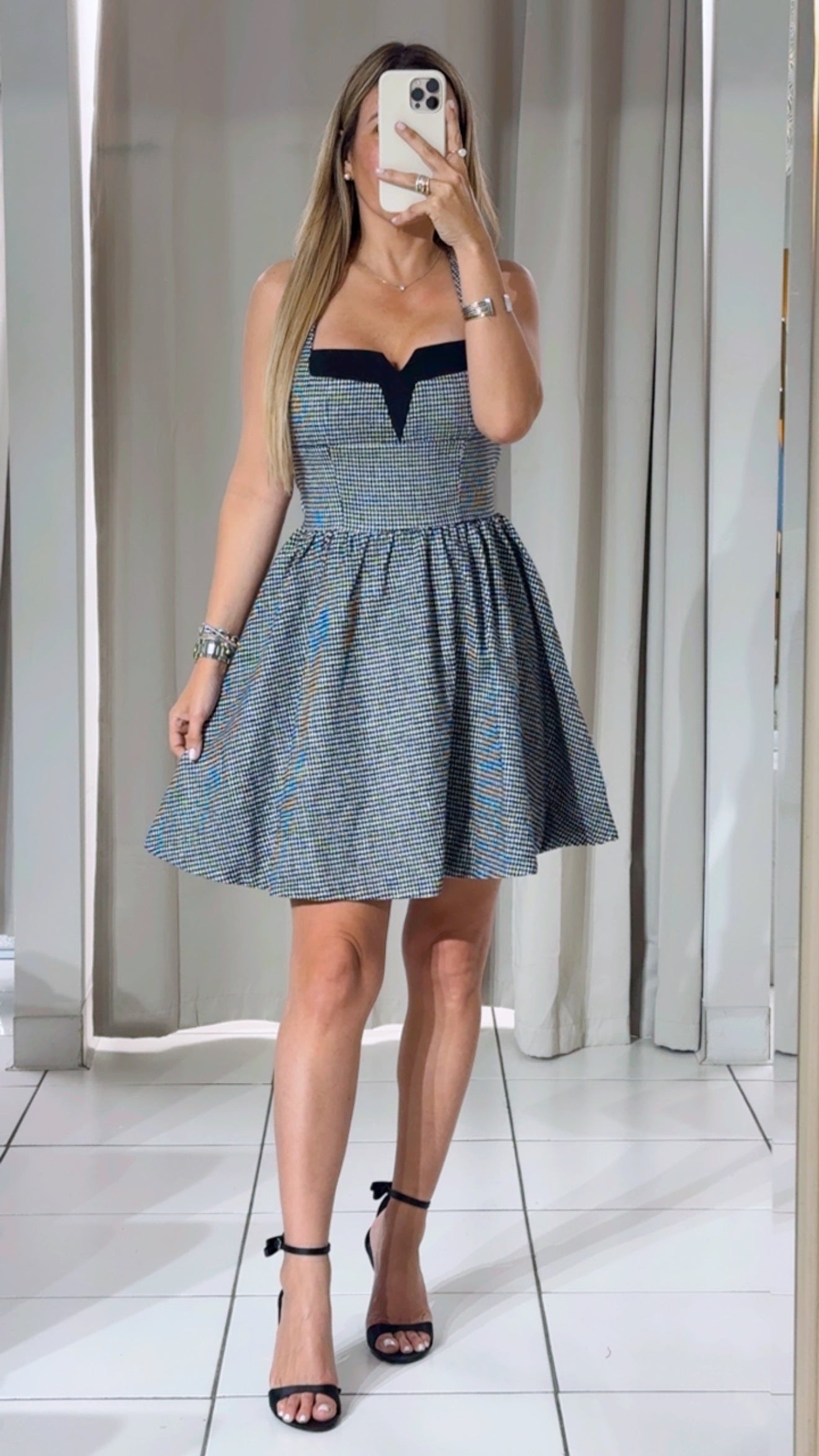 Houndstooth mini dress