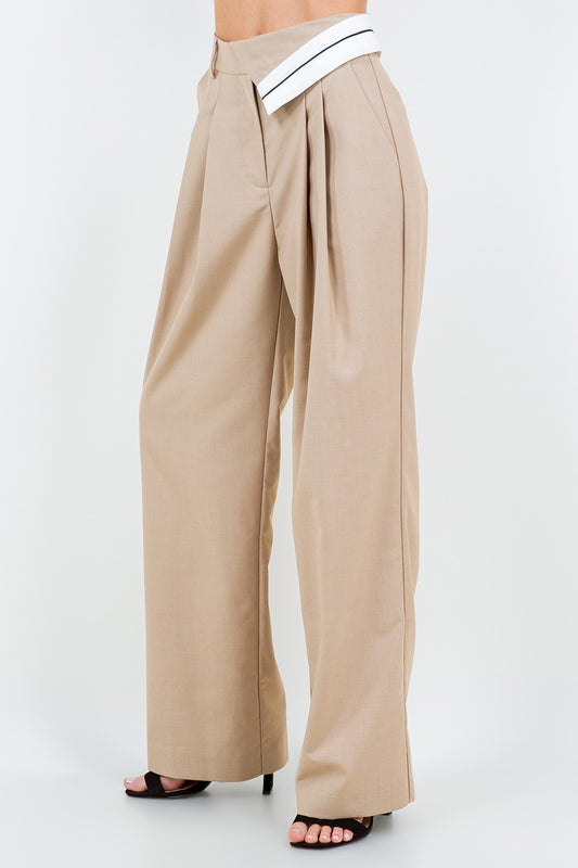 Contrast Flip Band Trousers