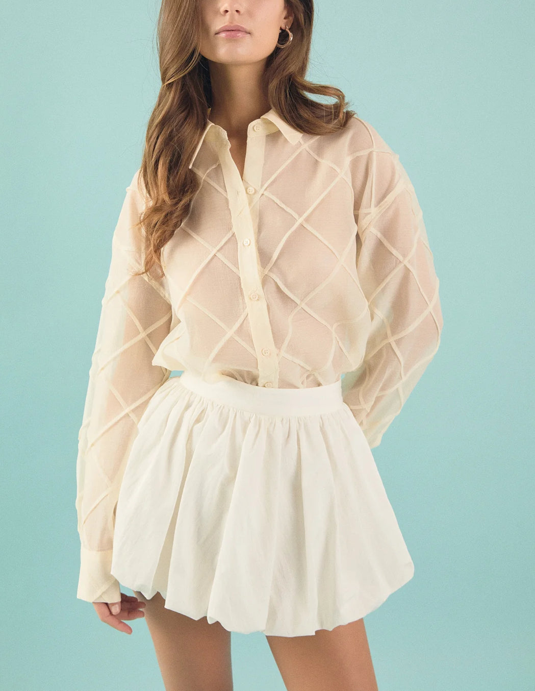 High waisted bubble skirt