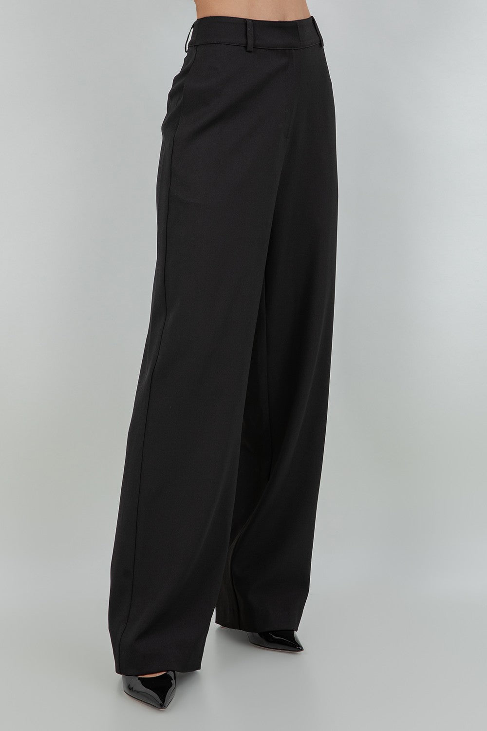 Structured Woven Straight Leg Trousers