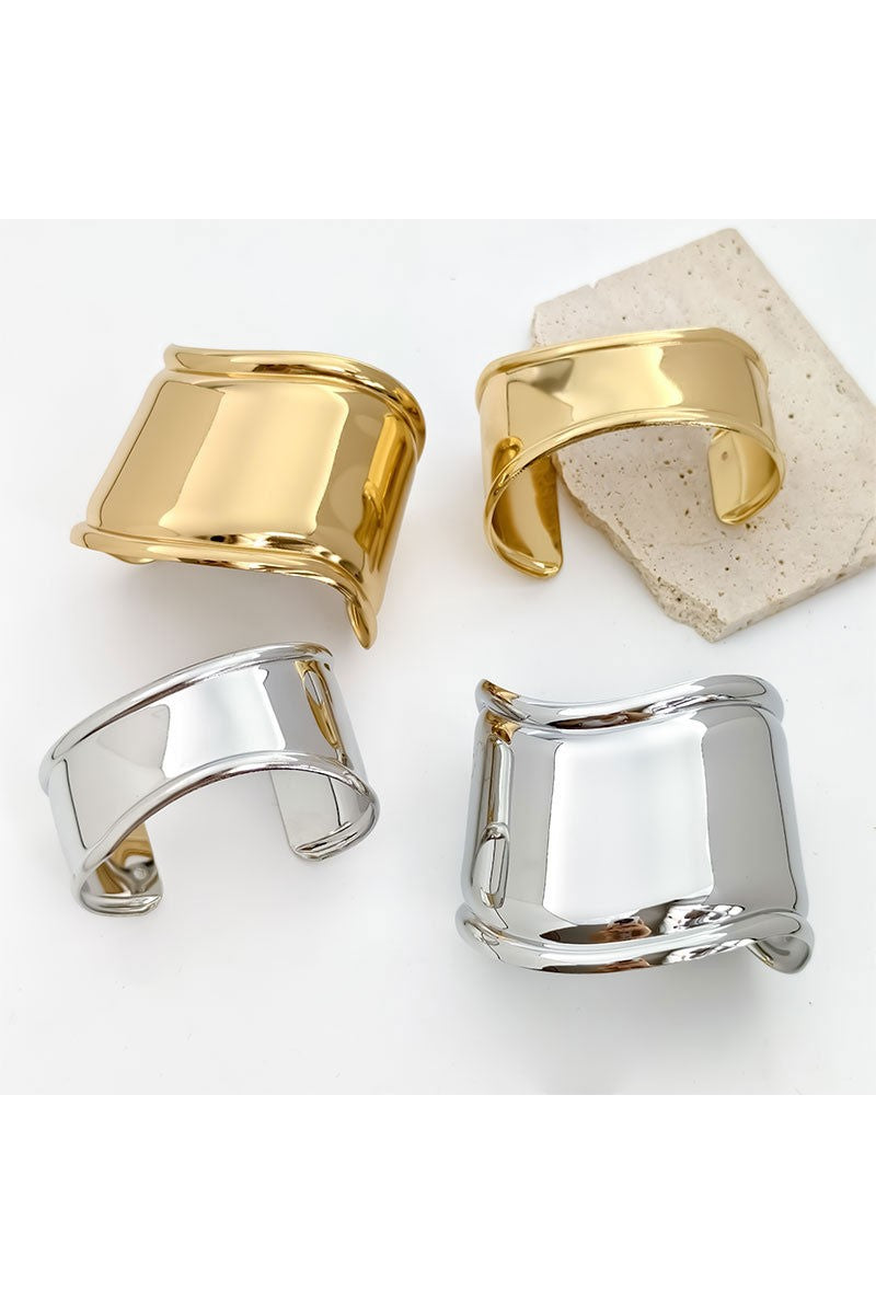 SILVER Irregular Wide Arm Cuff SET