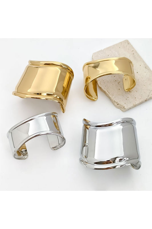 SILVER Irregular Wide Arm Cuff SET