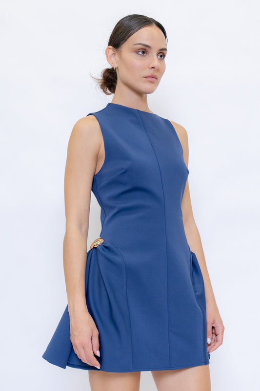 Side Gold Trims Tank Mini Dress