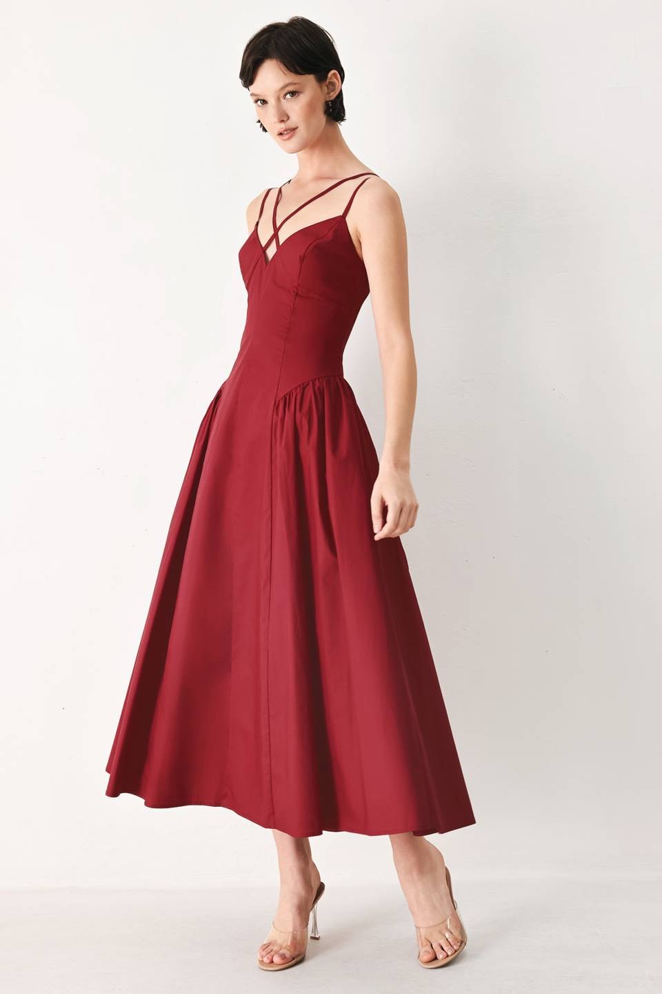 Solid Midi Dress
