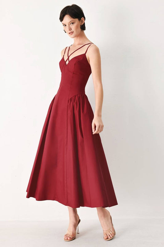 Solid Midi Dress