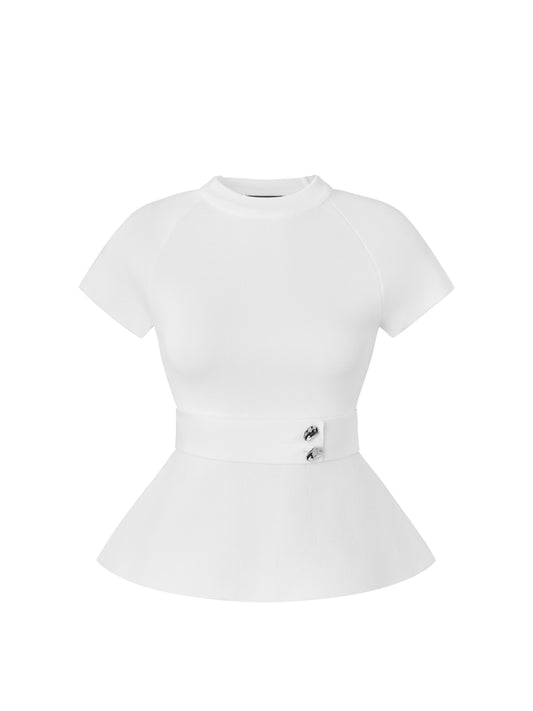 WHITE MOCK TOP
