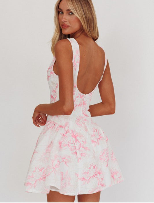 Pink floral dress
