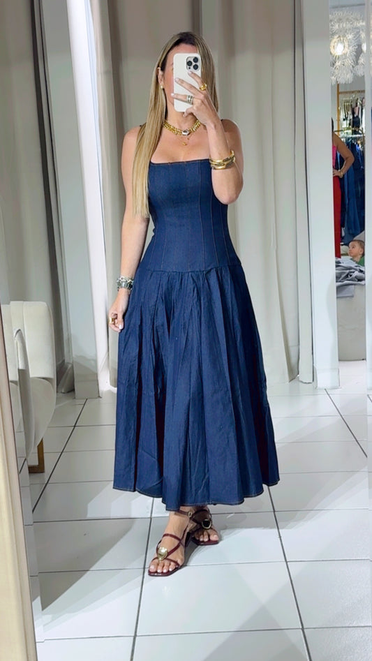 Denim midi dress