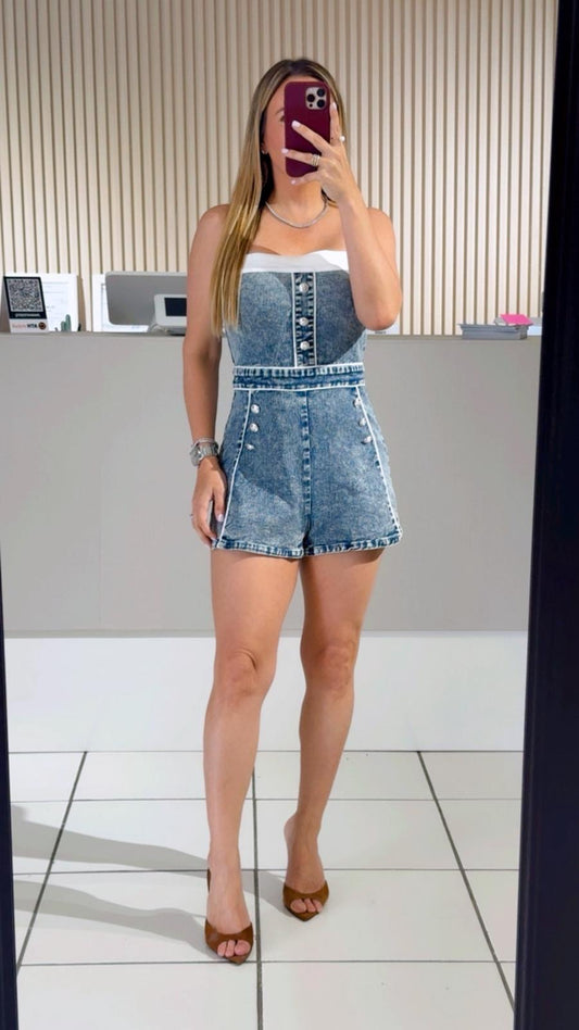 Acid Washed Romper