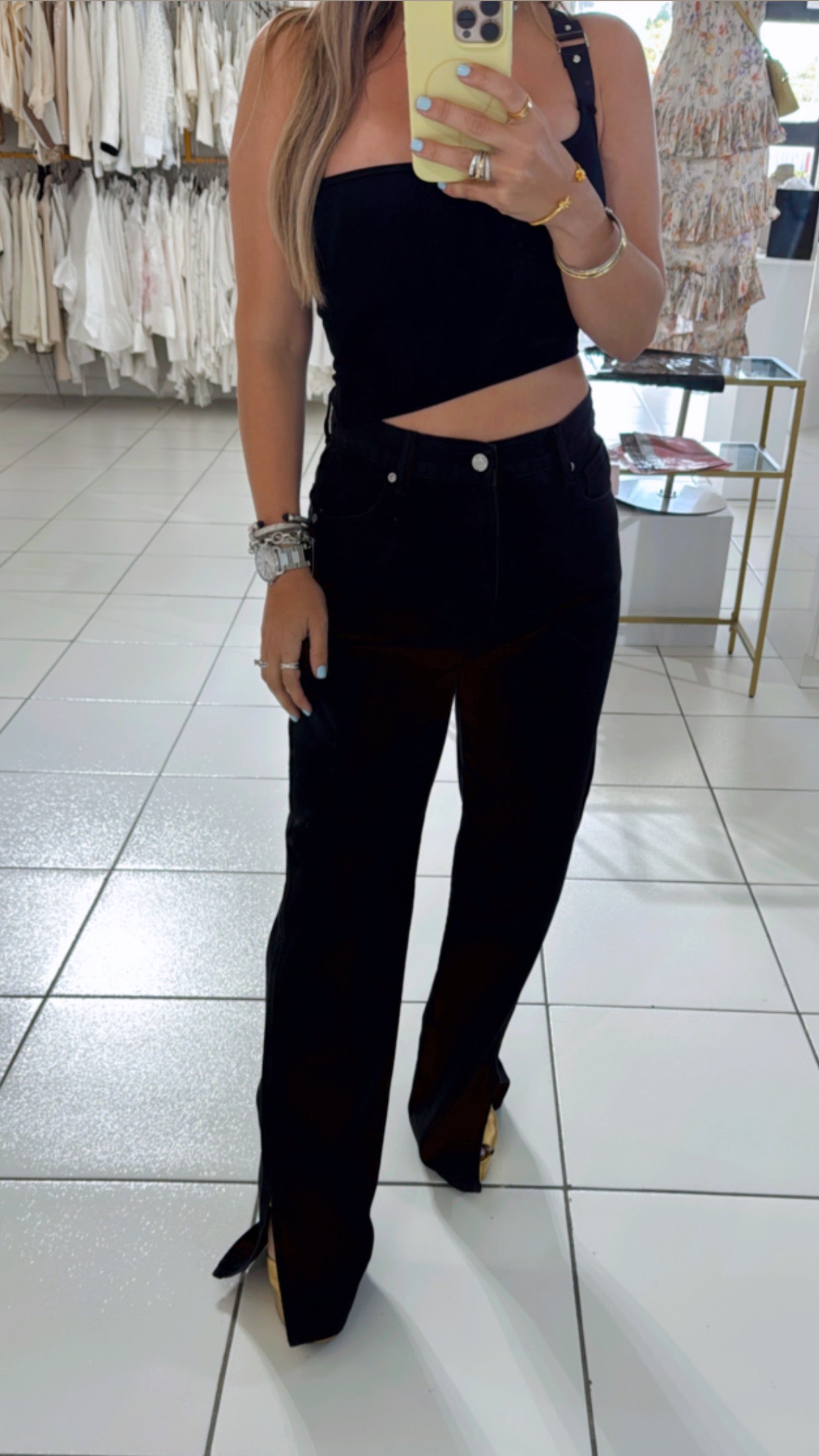 Black denim pant