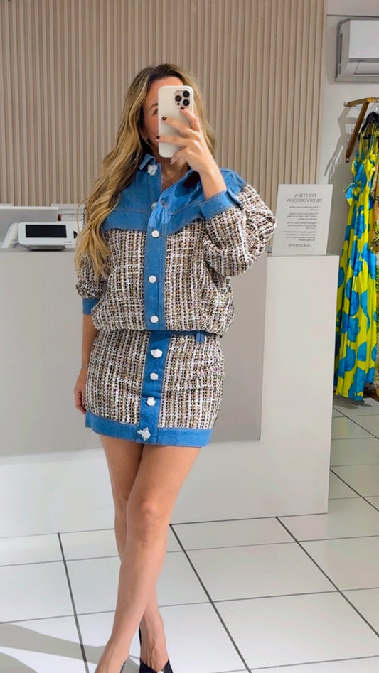 Tweed denim set