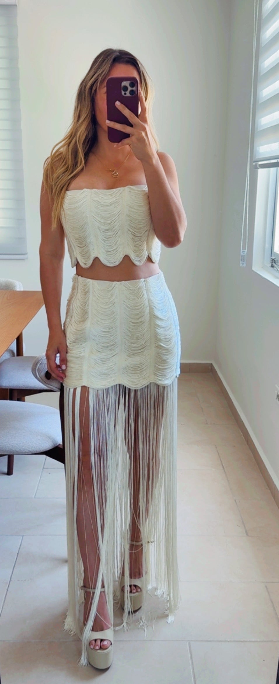 Cream Fringe Set