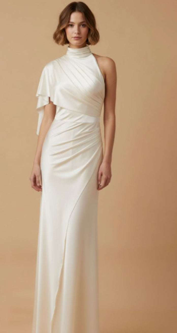 Perry Cream Satin Dress