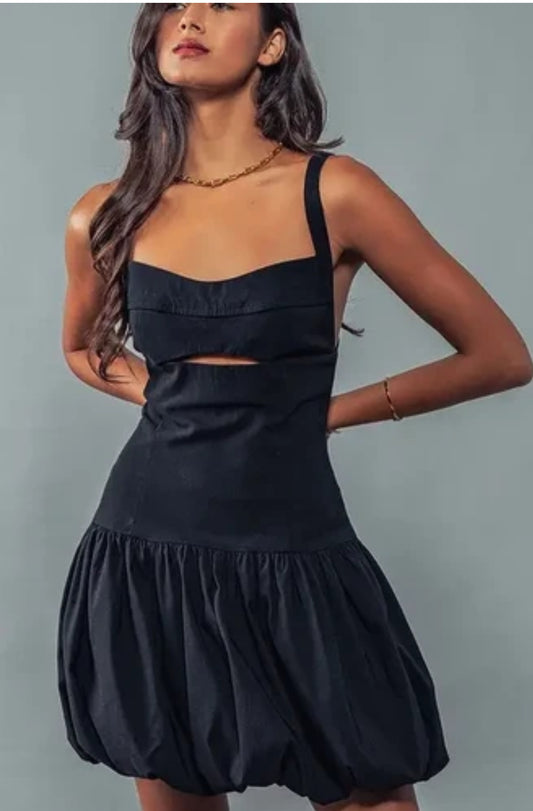 Black front cutout dress