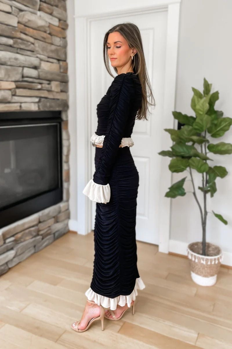 Frill midi skirt set