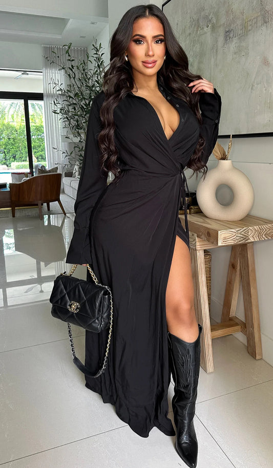 Catching black dress