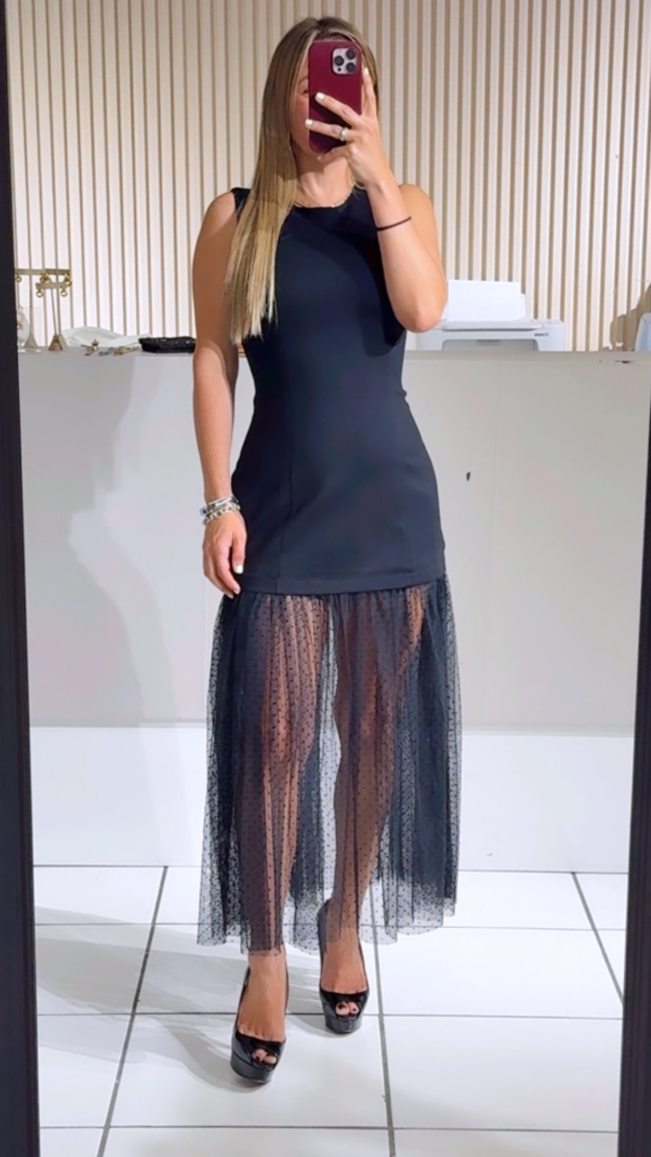 Black mesh dress