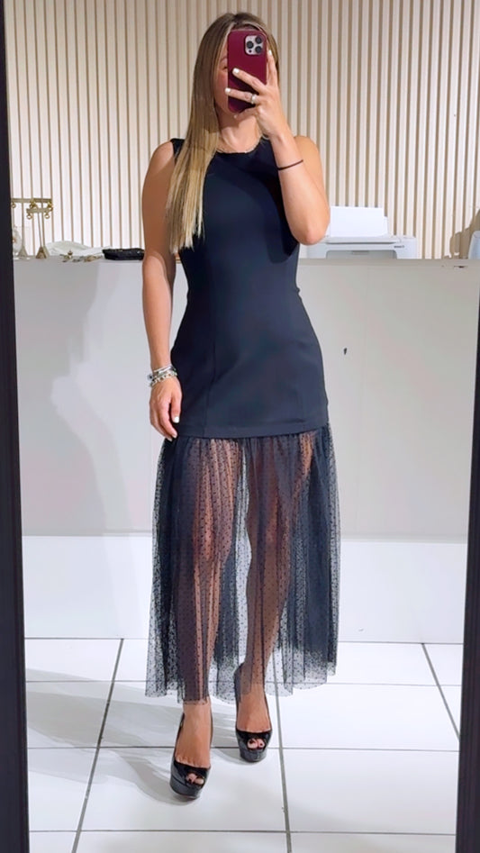 Black mesh dress