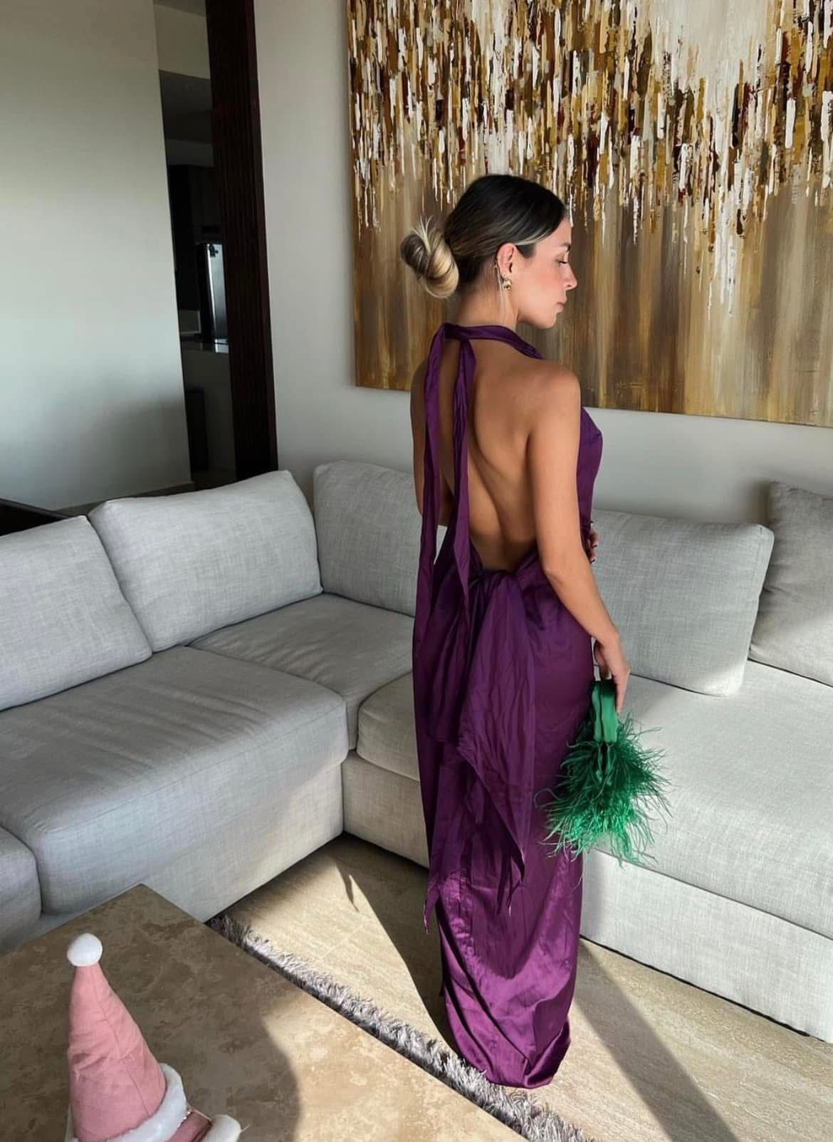 Violet Satin Set
