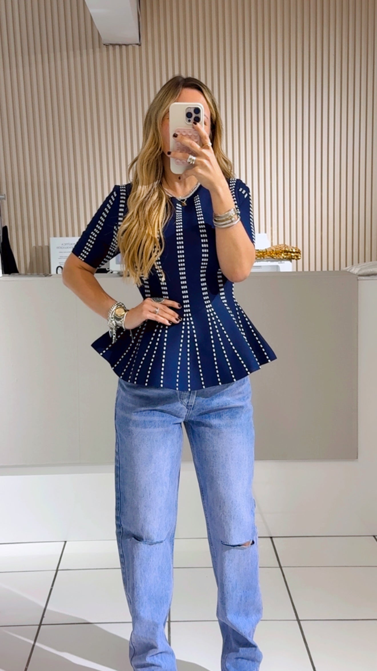Blue Sweater Top